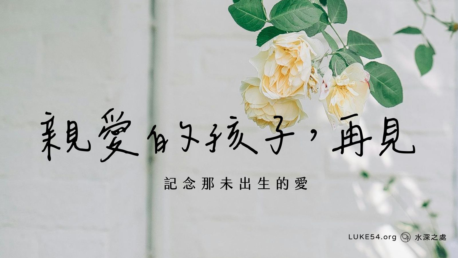 記念那未出生的愛：親愛的孩子，再見